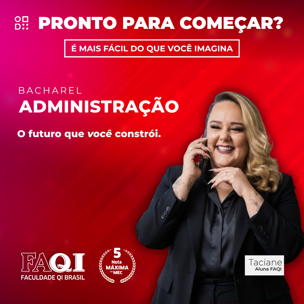 Arte oficial do curso de Administração — FAQI