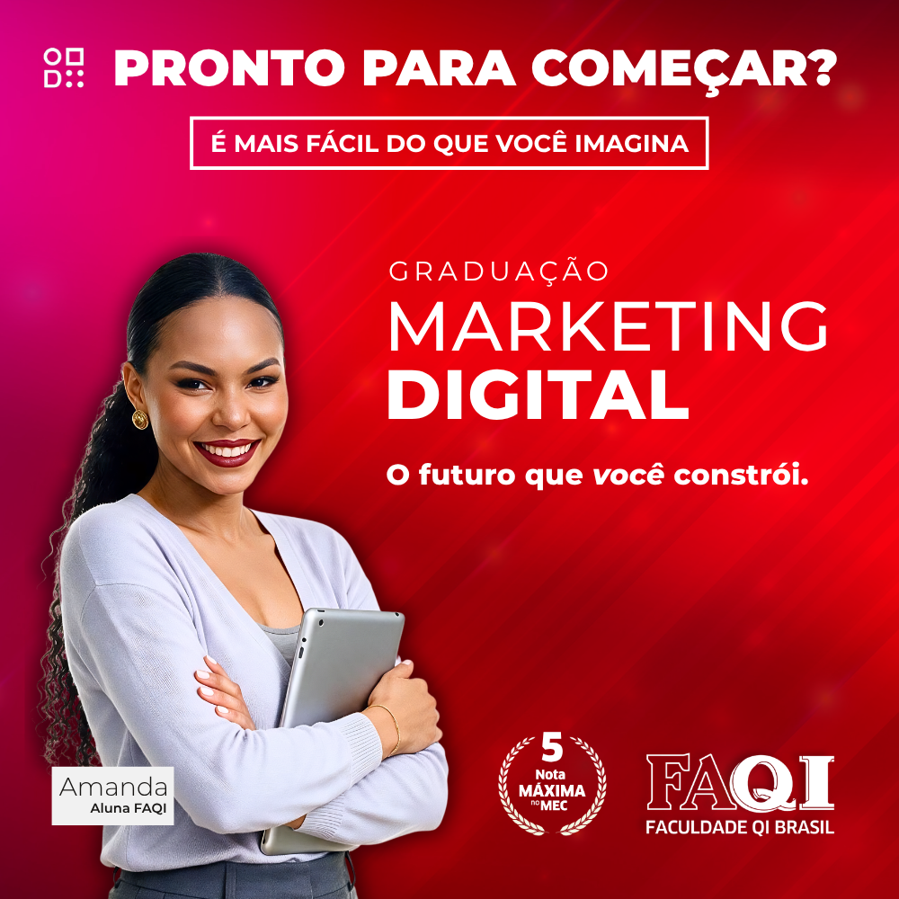 Arte oficial do curso de Marketing Digital — FAQI