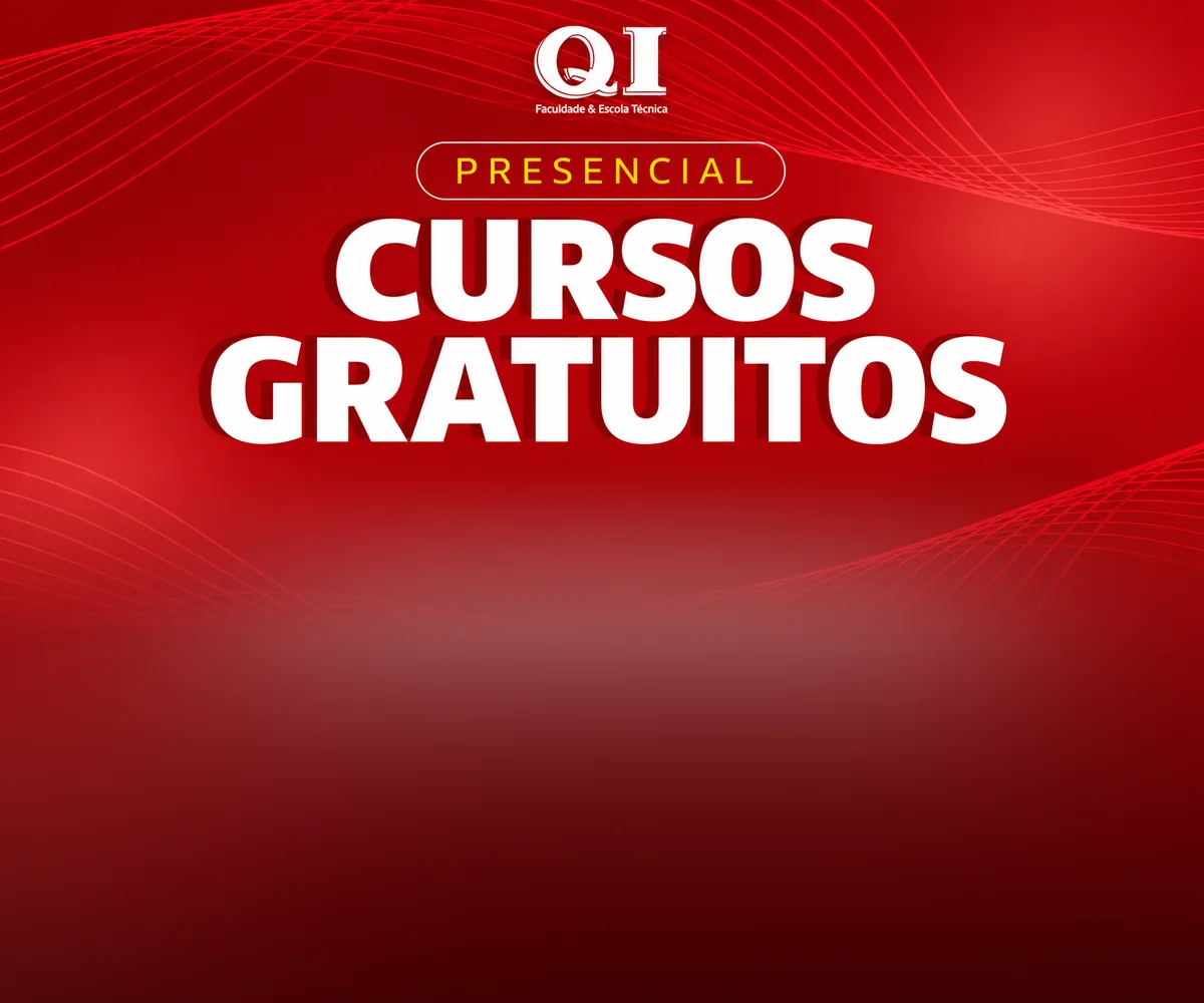 Banner dos cursos gratuitos presenciais da QI Faculdade & Escola Técnica