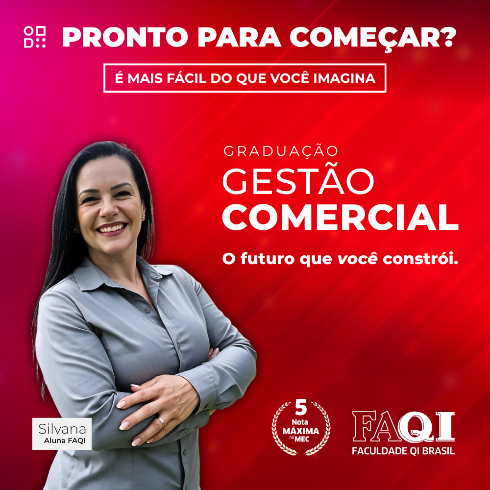 Arte oficial do curso de Gestão Comercial — FAQI