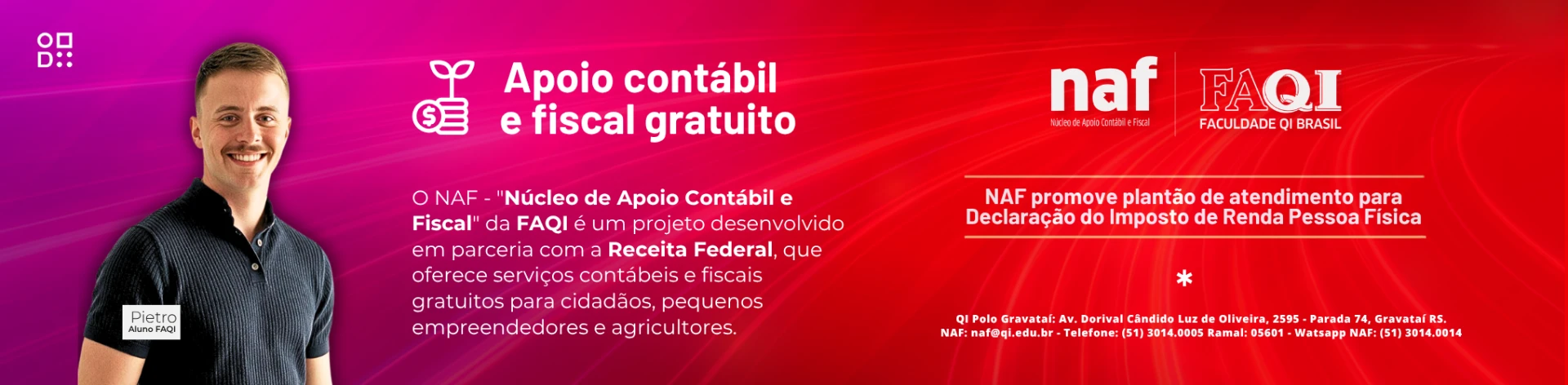 NAF — Apoio contábil e fiscal gratuito em parceria com a Receita Federal | FAQI
