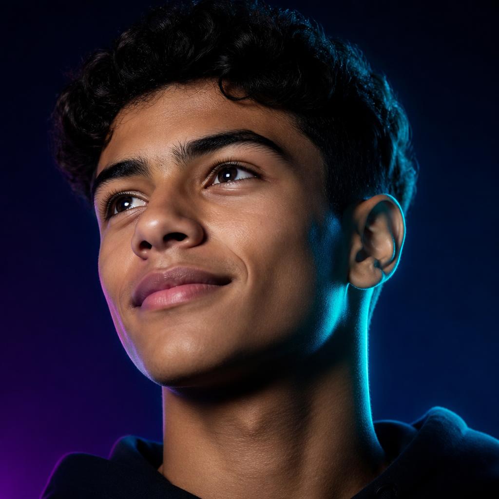 Jovem olhando para o futuro