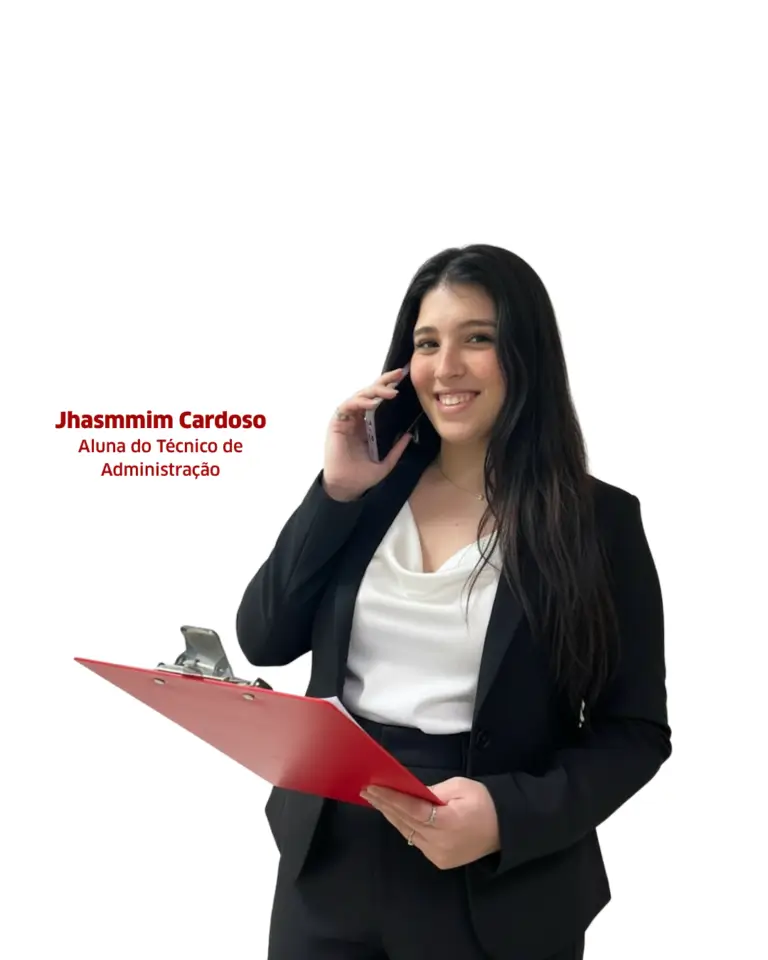 Curso técnico em administração: imagem de aluna do curso